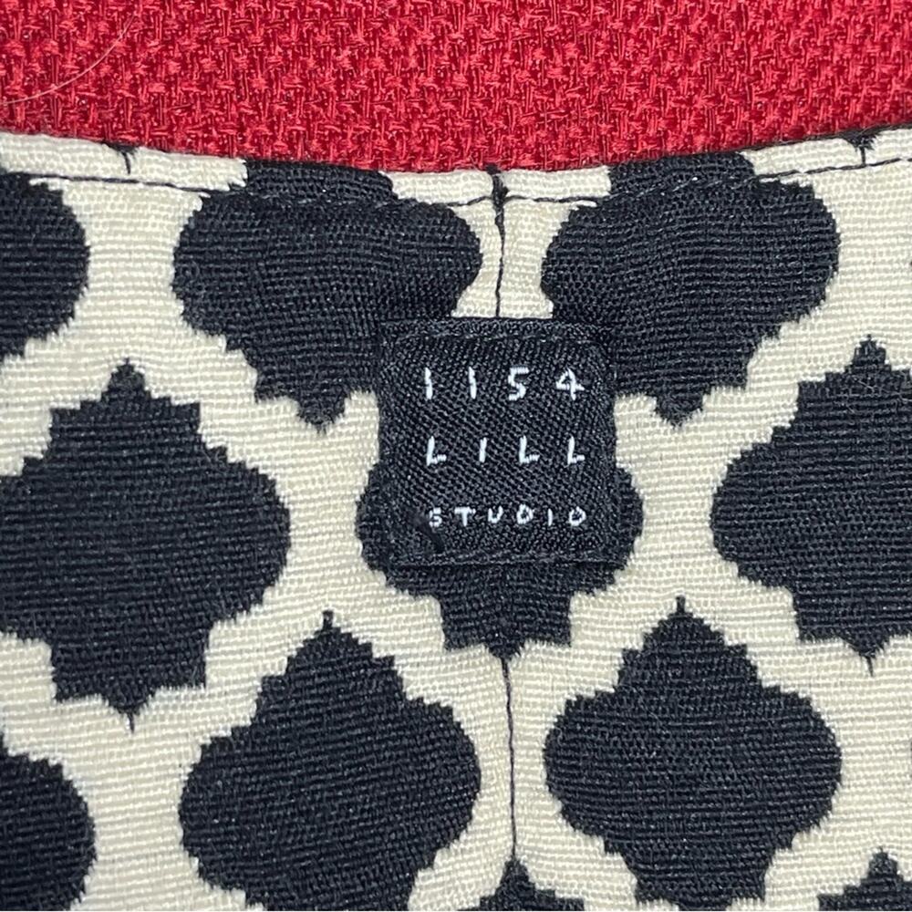 LISA LILL STUDIO red, black & cream fabric shoulder bag purse - Picture 4 of 4